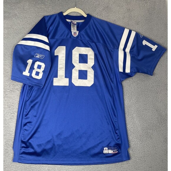 VTG Reebok Authentic Jersey Peyton Manning #18 Colts Mens 56 2XL Blue Sewn NFL - Picture 5 of 10